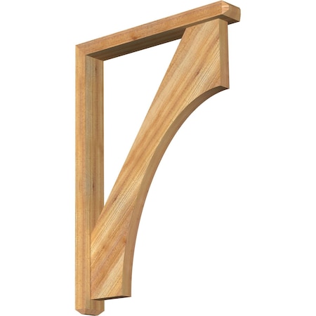 Ekena Millwork Westlake Craftsman Rough Sawn Bracket w/ Offset Brace, Western Red Cedar, 4"W x 28"D x 40"H BKT0402X28X40WTL04RWR